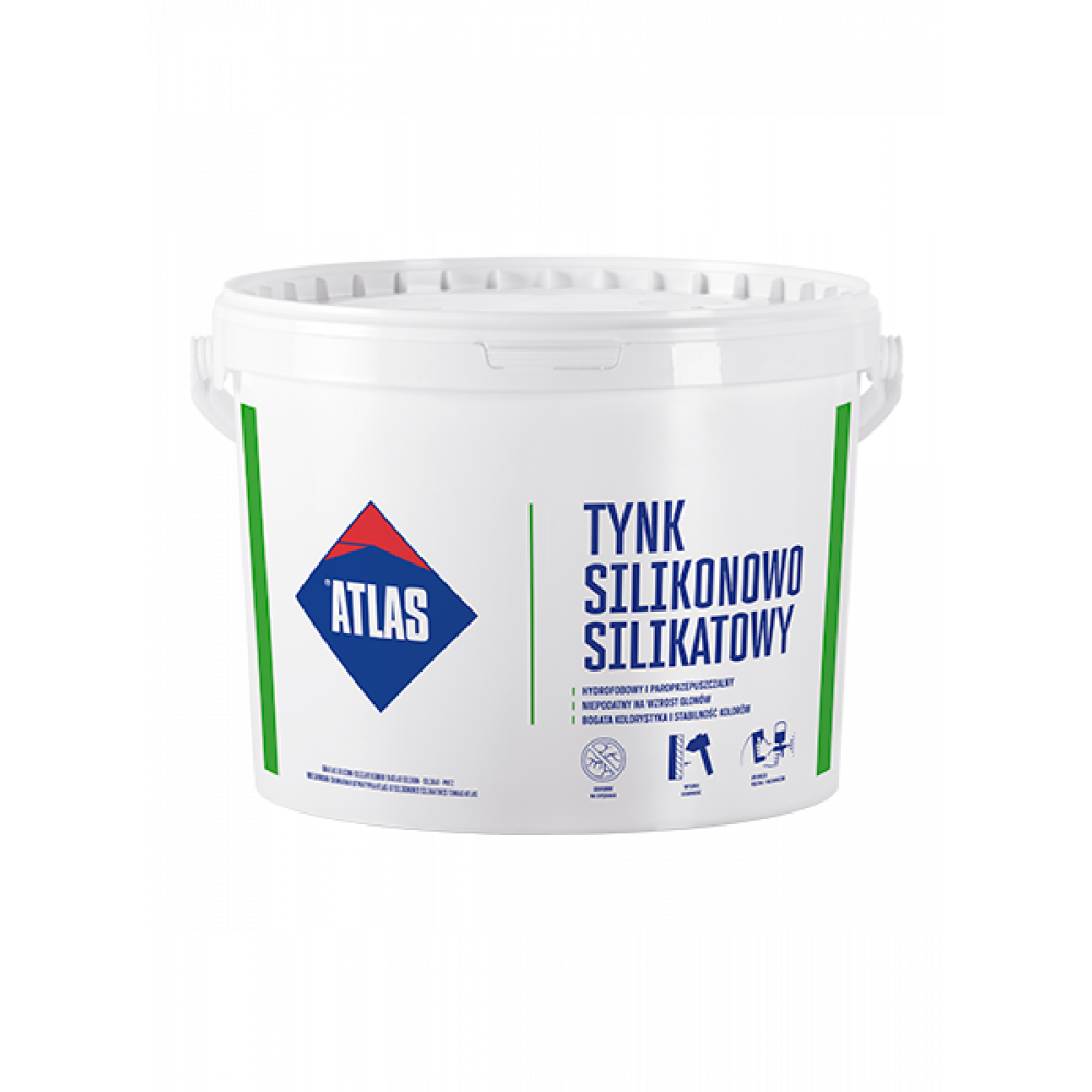 Штукатурка декоративна силіконово-силікатна ATLAS, баранек, 2,0 мм, база біла  25кг Штукатурка декоративна силіконово-силікатна ATLAS, баранек, 2,0 мм, база біла  25кг