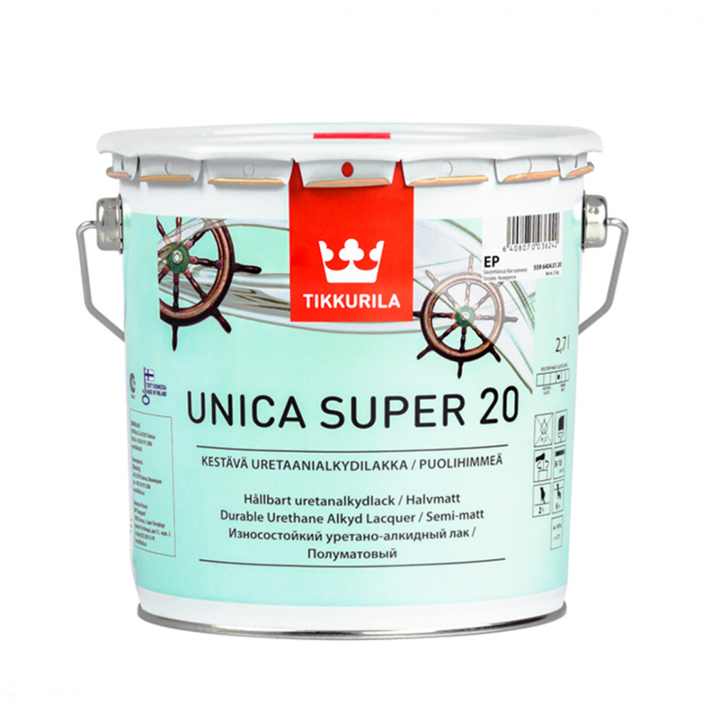 Уніка супер напівматовий лак TIKKURILA 2,7л Уніка супер напівматовий лак TIKKURILA 2,7л
